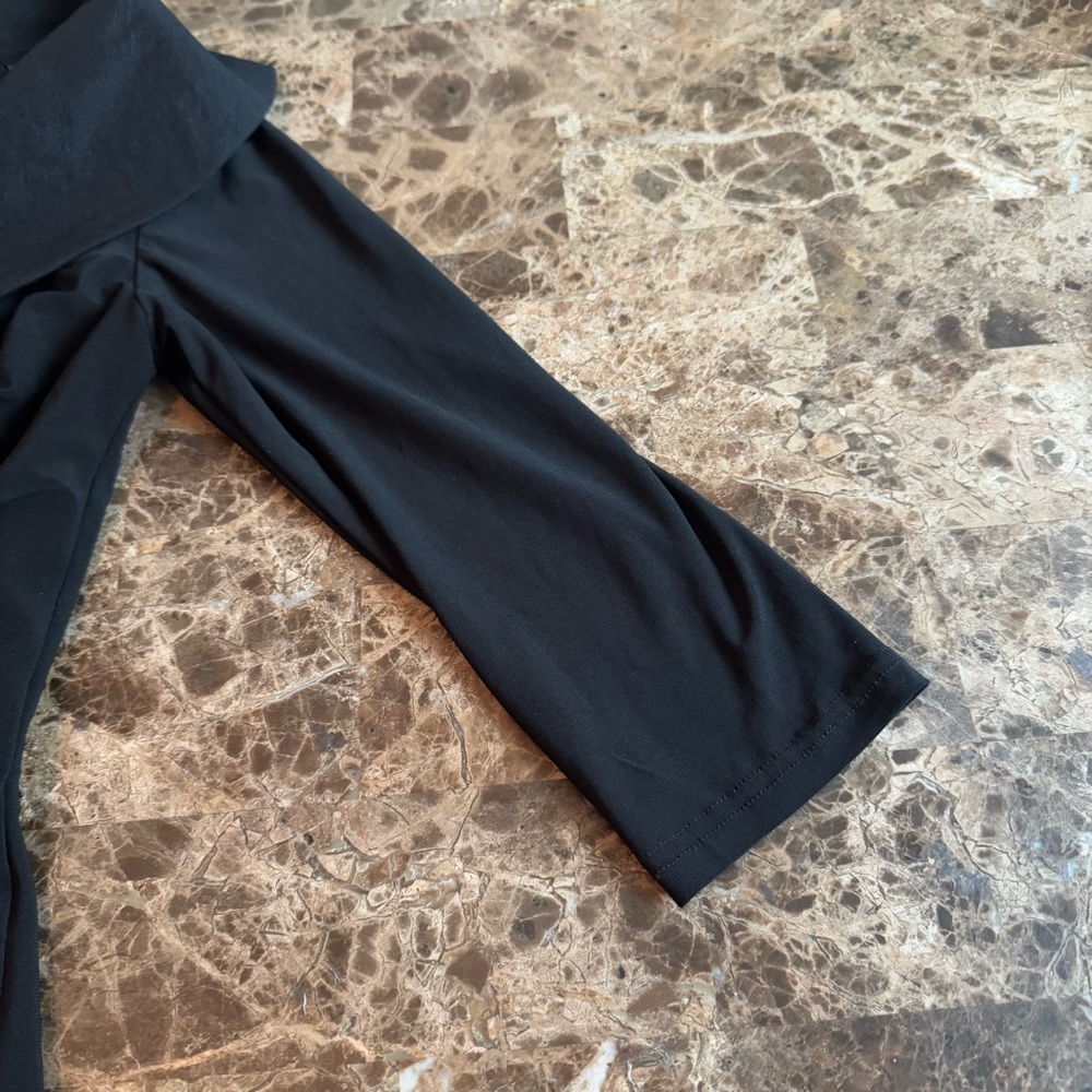 Adrianna Papell Dress Size 10 Black Stretchy Tuxedo Collar Party Cocktail - Picture 10 of 12
